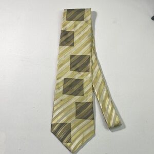 Reaction Kenneth Cole Gold and Brown Striped Tie